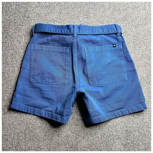 LUCKY BRAND High Rise Cotton Relaxed Short Blue Belted Shorts Sz 0/25 - Picture 2 of 9